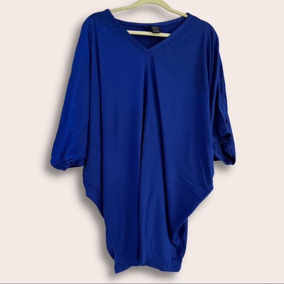 TALL || Royal Blue Bat Wing Tunic || Rhonda Lynette || Size Small - Picture 1 of 3